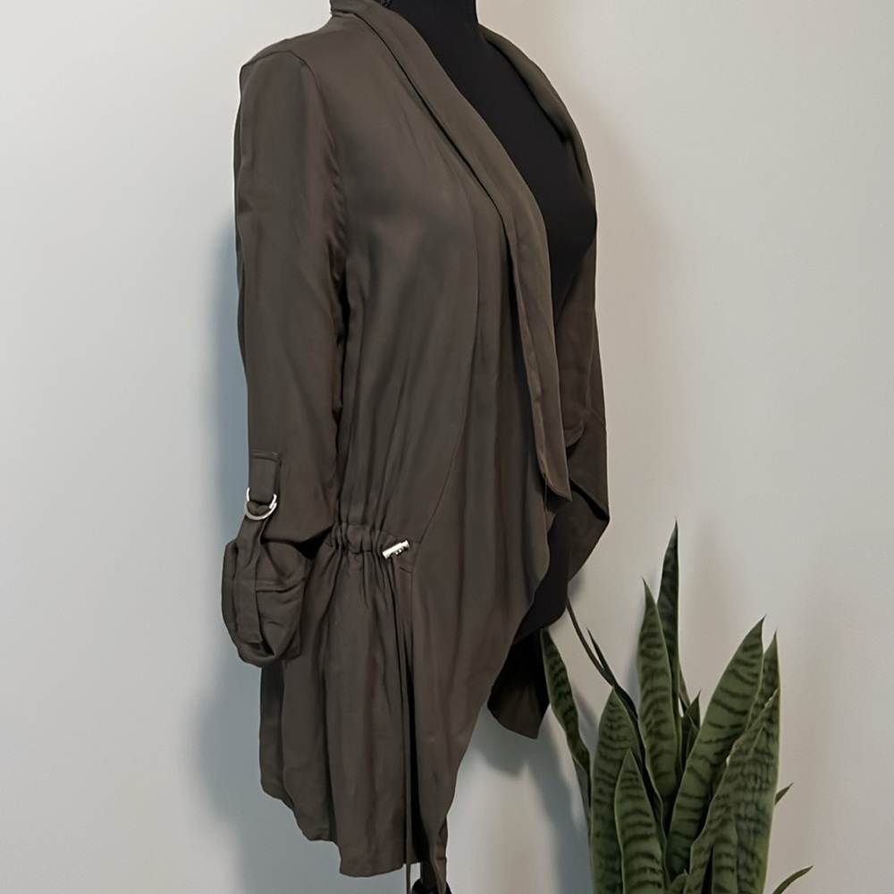 MISIA military Green Draped Tie Waste Jacket Size S